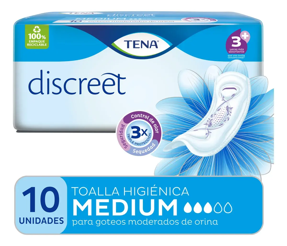 TENA DISCREET MEDIUM 10