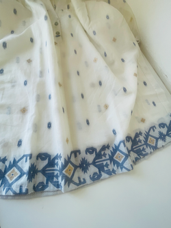 Spargrove shirt cream blue ikat