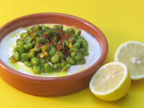 Turkish Broad Beans With Yoghurt, Harissa and Pickled Lemons recipe from The Natural Vitality Chef
