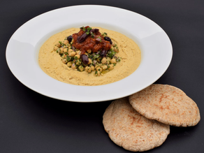 Dynamic Ageing Recipe: Hummus with Spicy Tomato Jam and Black Olives