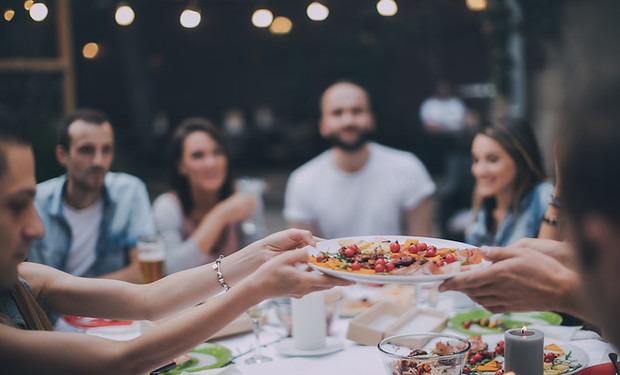Friends Eating Dinner