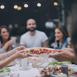 Friends Eating Dinner