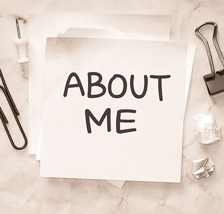 Sticky on crumpled paper with the phrase about me . room for text..jpg