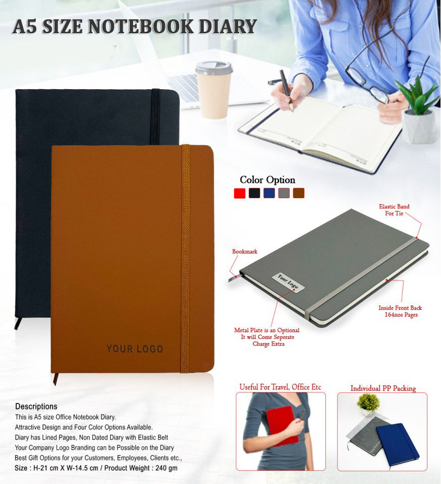 Thumbnail: Premium A5 Pu Leather Notebook Diary |  TEMA | H1007 | D115