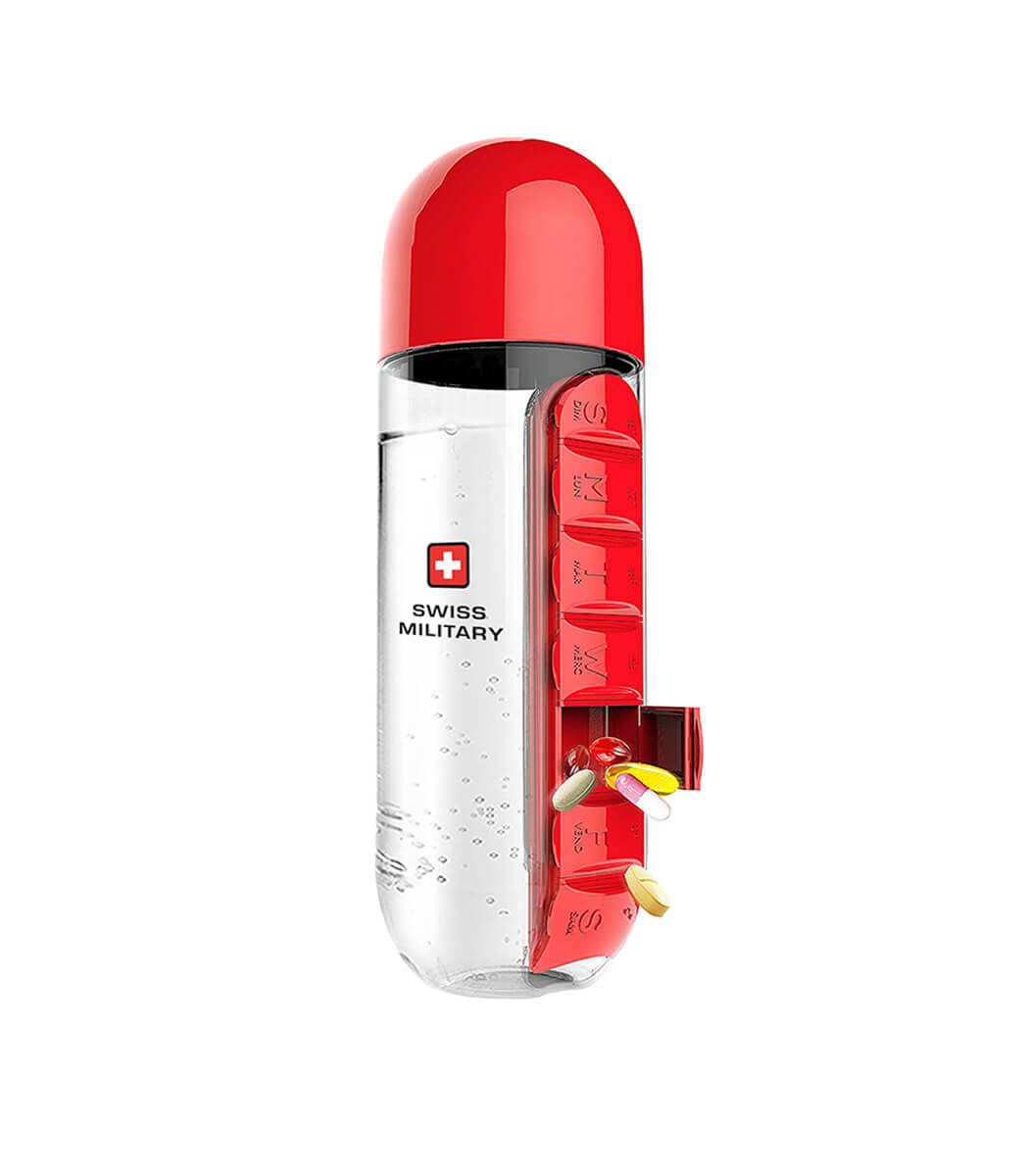 Swiss Military - Smf3- Water Bottle With Pill Box Organizer OBM