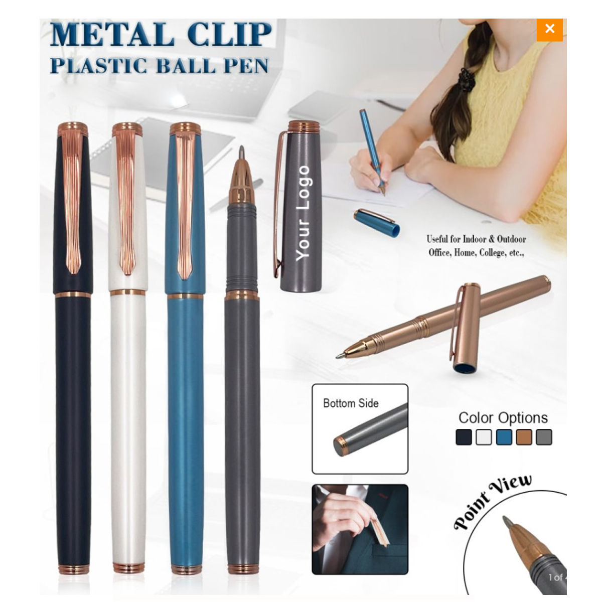 Metal Clip Ball Pen | TEMA | H034 | D39