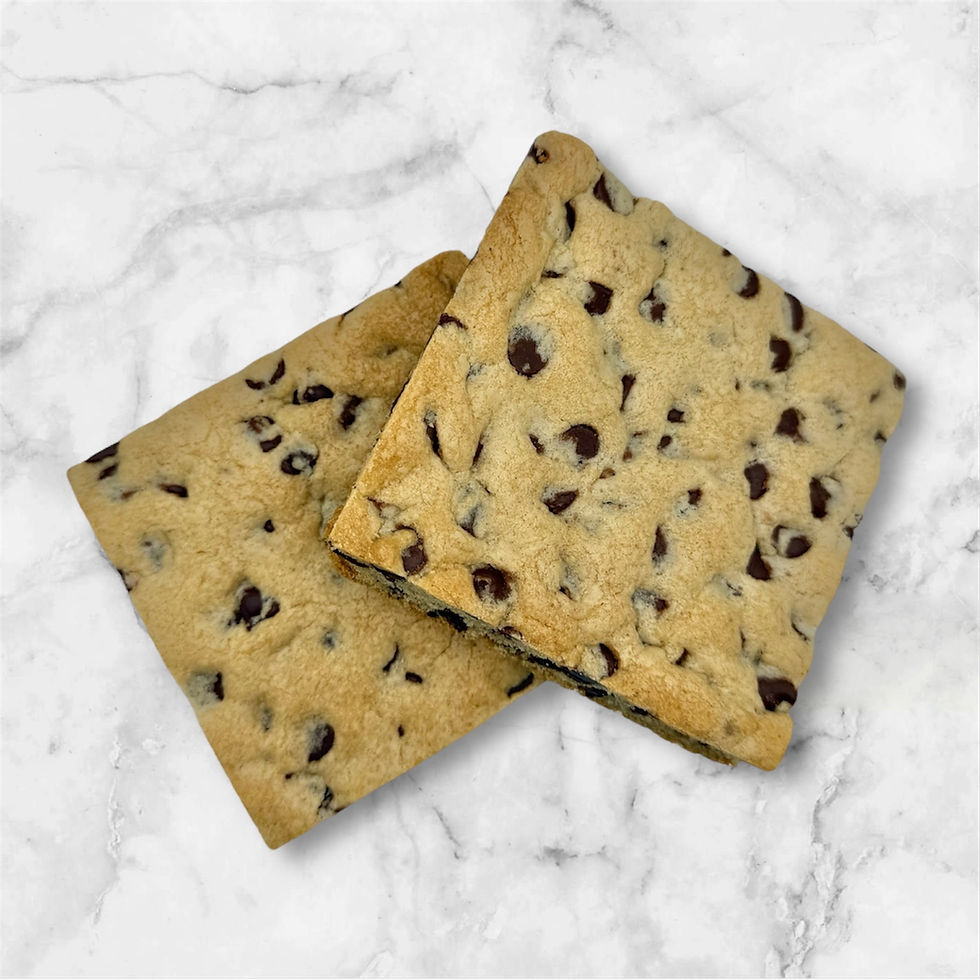 two soft and chewy Joan's Chocolate Chip Bars