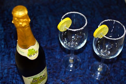 Wine glasses and May wine