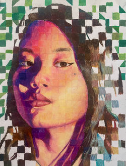 "Self Portrait", Oil Pastels, Allison S. C., 2023