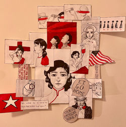 "Asian American Narratives", ink and marker, Allison S. C., 2025
