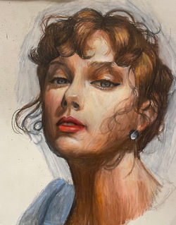 "Study of Taylor Swift", colored pencils, Allison S. C., 2023
