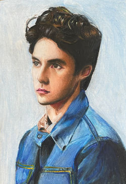 "Study of Jess Mariano", colored pencil, Allison S. C., 2022
