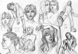 sketch, graphite, Allison S. C., 2023