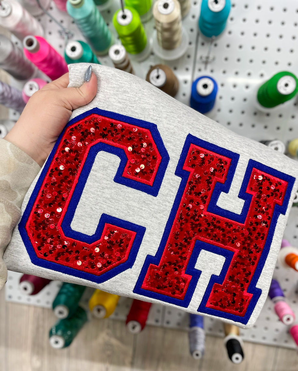 Thumbnail: Double Varsity Letter Embroidered Sweatshirt