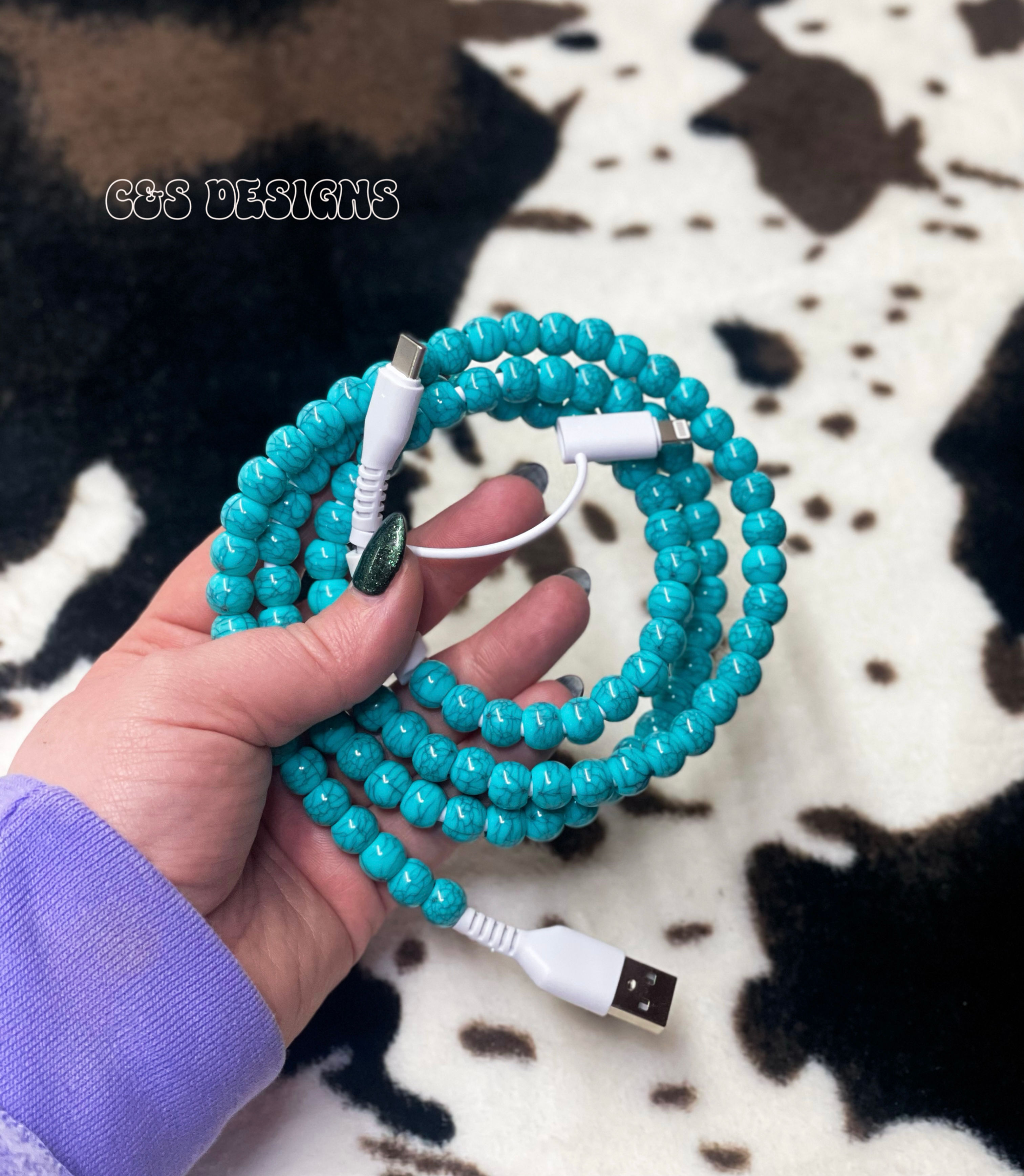Turquoise Beaded Car Charger