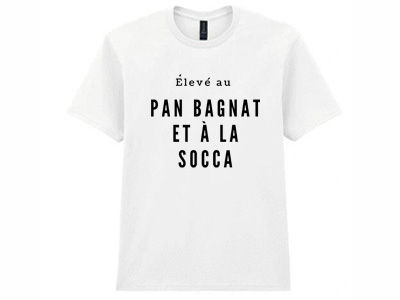 Miniature : T-shirt blanc élevé au pan-bagnat et à la socca
