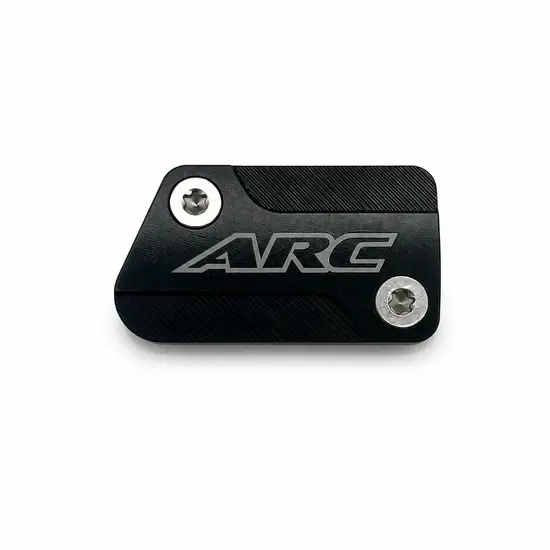 Miniature : ARC AC‑MC102 precision‑machined Nissin master cylinder cap with anodized finish and ARC logo. Black