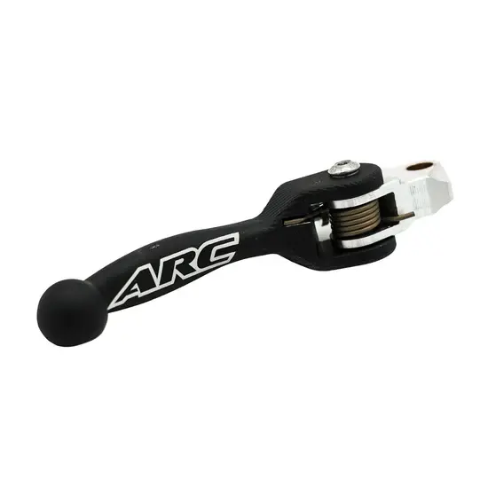 ARC SX folding front brake Power Lever with short two‑finger billet blade for Yamaha motocross models.