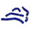 Miniature : Kawasaki KX250F 2025 - 2026 5 Piece OEM Replacement Samco Sport Silicone Radiator Coolant Hose Kit Blue