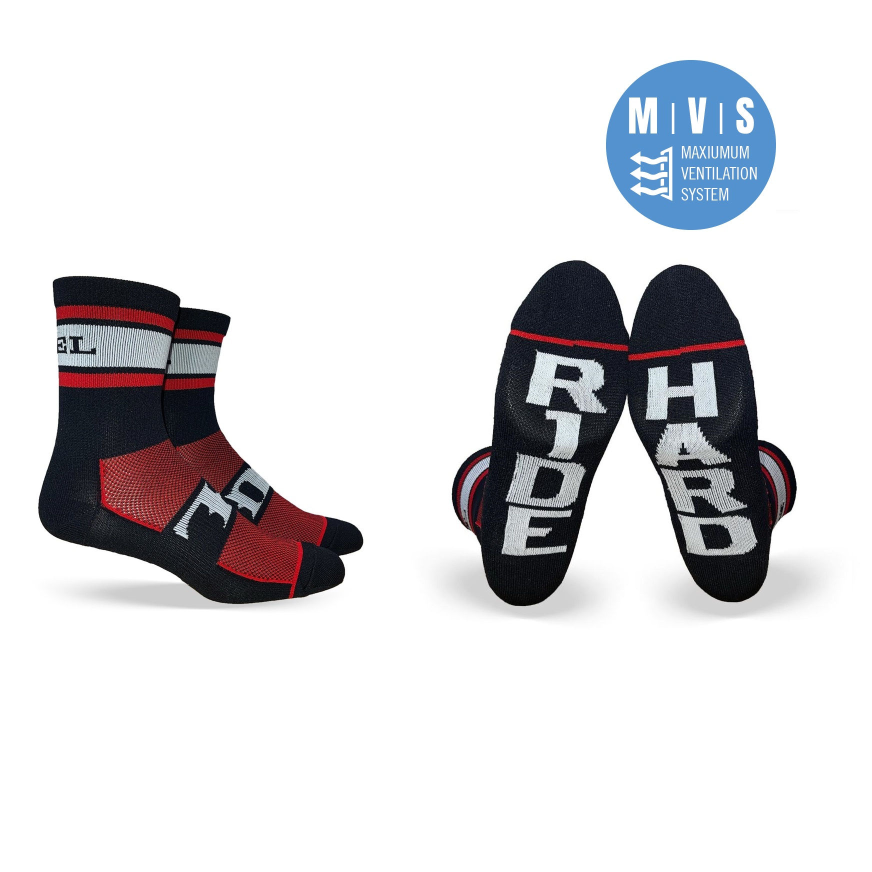 Fuel Clothing Socks - Old School Cycling - Ride/Hard - Black