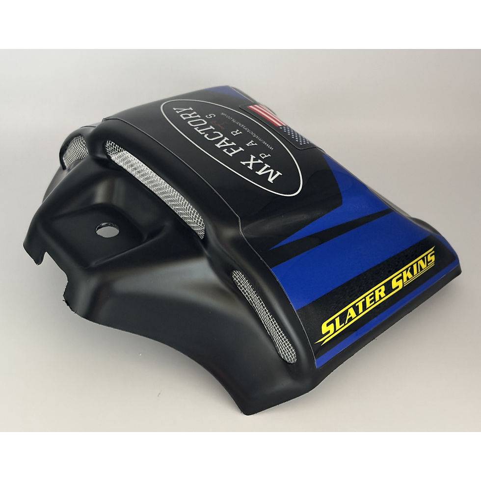 Miniatura: Slater Skins High Flow Air Box Cover for Yamaha YZ/WR 250F & 450F, vented and bolt-on for better airflow and power. Side