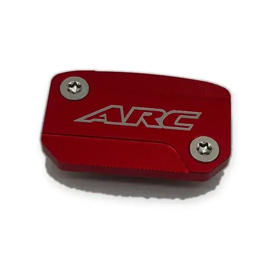 Miniature : ARC AC‑MC101 billet aluminum Brembo reservoir cap for front brake, clutch and left‑hand brake setups. Red