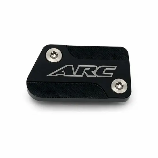 Miniature : ARC AC‑MC102 billet aluminum Nissin front brake reservoir cap for Yamaha motocross and enduro bikes. Black