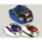 Slater Skins high‑flow air box covers in blue, white/blue, and white/red with MX Factory Parts branding