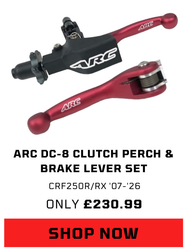 ARC Levers for the Honda CRF250R/RX 2007-2025 in aluminium red with life-time warranty