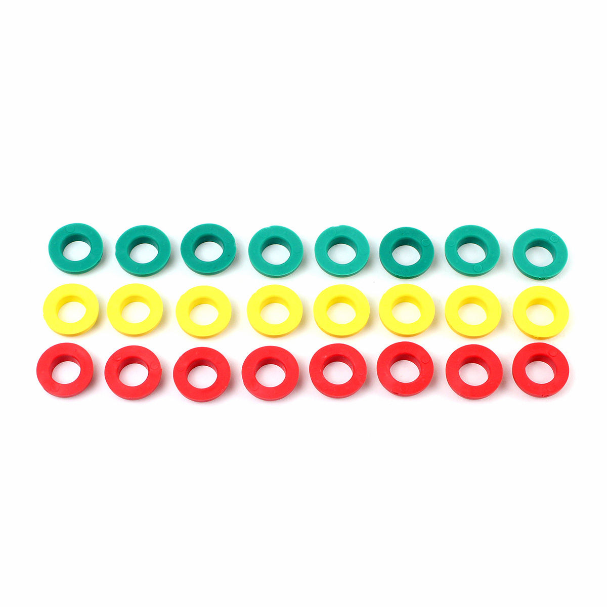 Set of eight Luxon engine‑mount replacement bushings in soft, medium, and firm options.