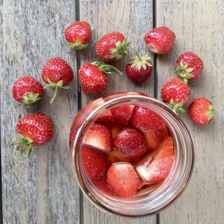 Strawberry Whiskey on Flora's Feast Botanicals