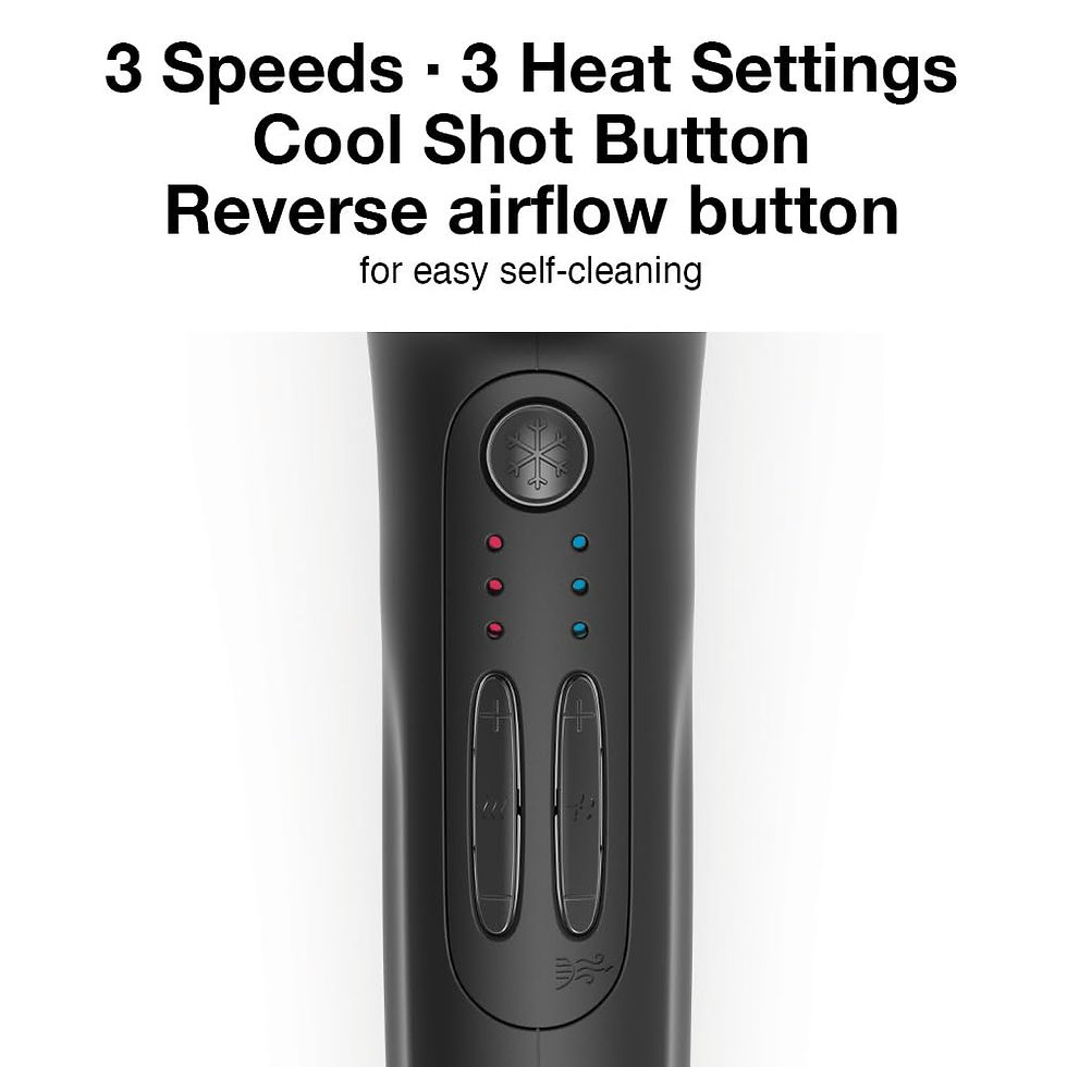 Miniatura: Olivia Garden SuperHP Hair Dryer speed and heat setting controls