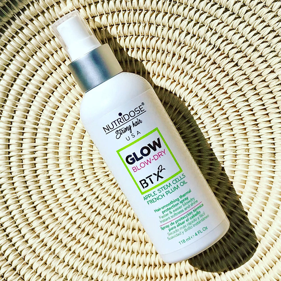 Side view showing sleek bottle design – blow dry styling spray