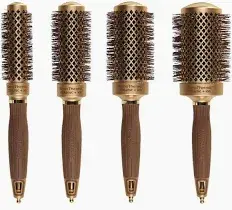 Olivia Garden NanoThermic Round Thermal Brush Collection – four brush sizes displayed together