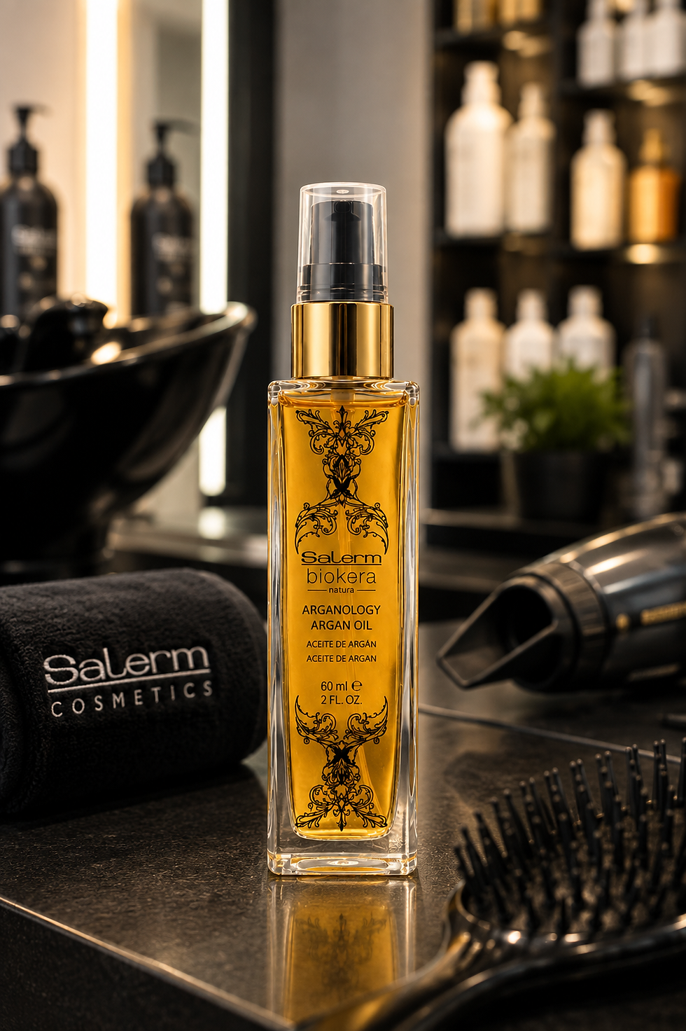 Miniatura: Salerm Biokera Argan Oil 60ml professional hair serum for smooth shiny hair