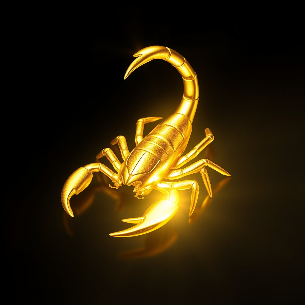 A gold Scorpio zodiac sign.jpg