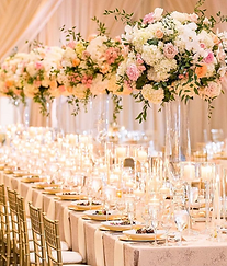 Beautiful South Indian dinner setup with floral decor and lighting in Ohio