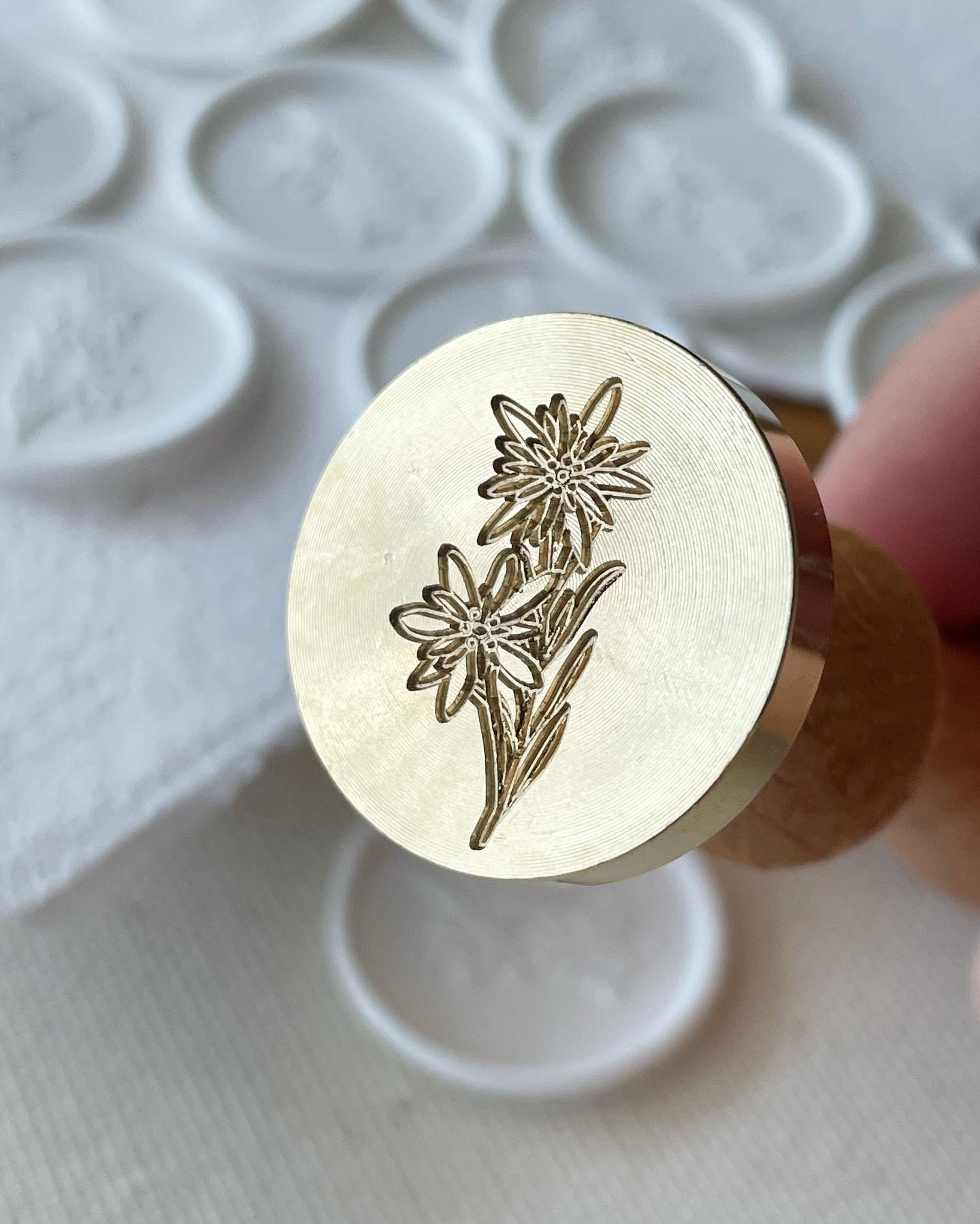 Edelweiss flower wax stamp