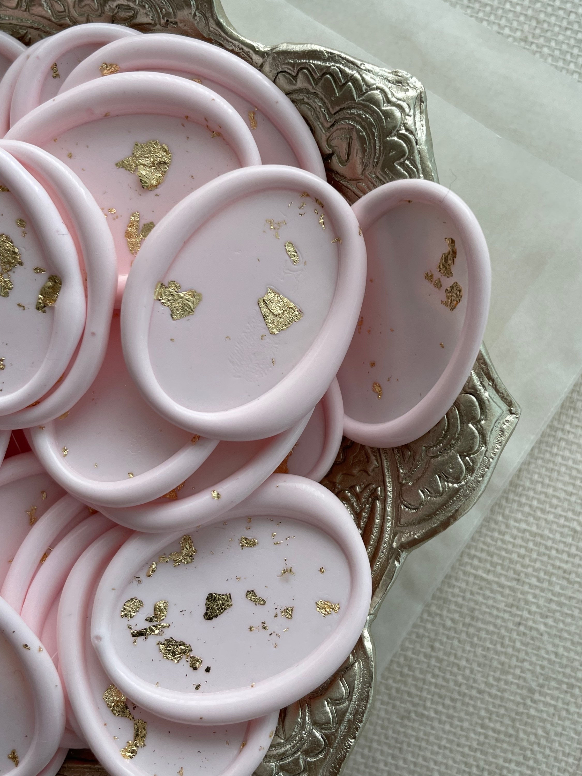 Blank/ NO design wax seals with gold / copper or silver flakes