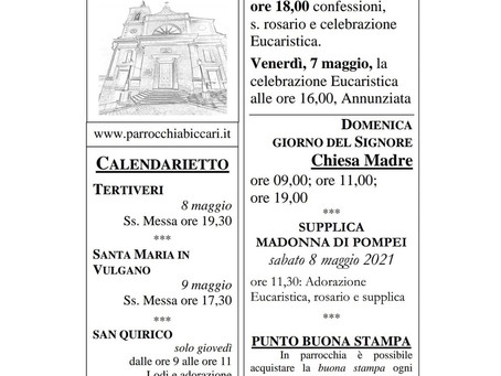 Foglietto settimanale parrocchiale 2 Maggio 2021