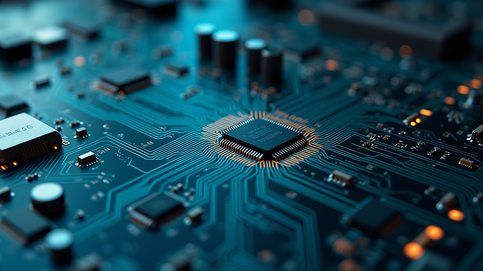 Eye-level view of a PCB design software interface displaying a complex circuit layout