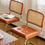 Thumbnail: Vintage Rattan Arch Leather Stool