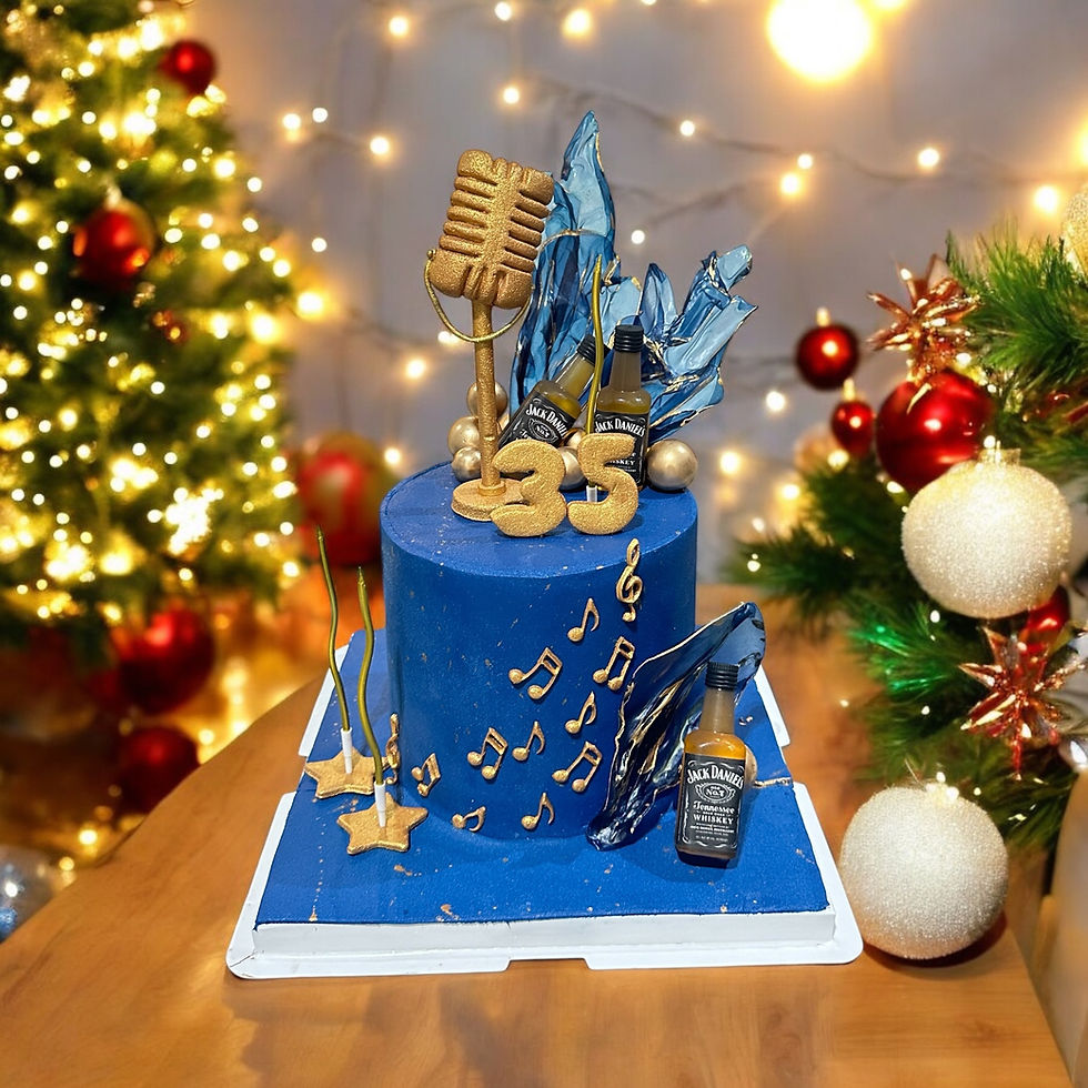 Music & Alcohol Themed Cake