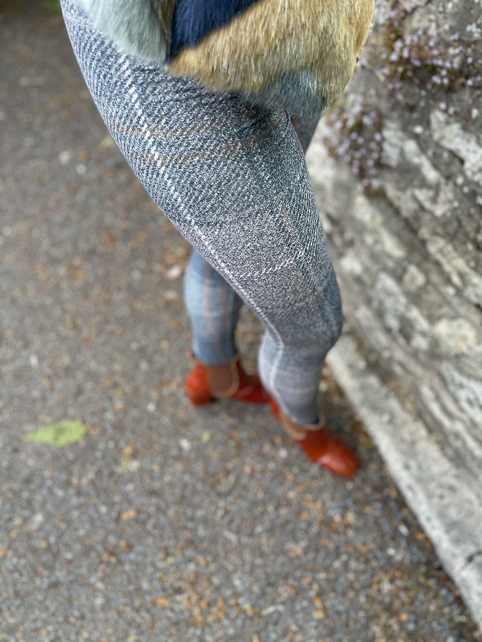 Thumbnail: Midnight Patriot Tartan Tweed Leggings (Matt Finish)