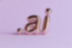 Domain .ai Endung, Rosegoldener Schriftzug ".ai" auf lila Hintergrund, glänzend und reflektierend, vermittelt einen modernen und futuristischen Eindruck.