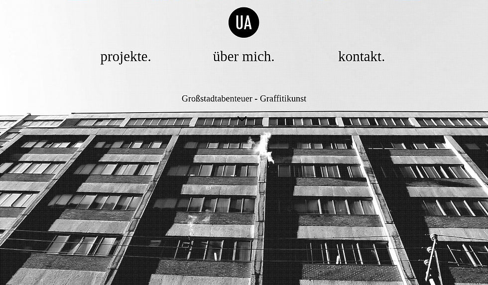 Portfolio-Vorlage für Graffiti-Künstler:innen in Schwarz-Weiß