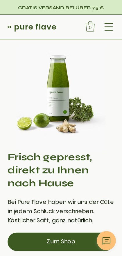 Website-Vorlage für einen Onlineshop für Säfte