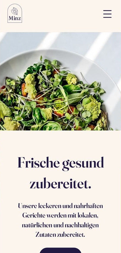 Website-Vorlage für ein vegetarisches Restaurant