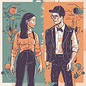 a couple with 2 conflicting design style