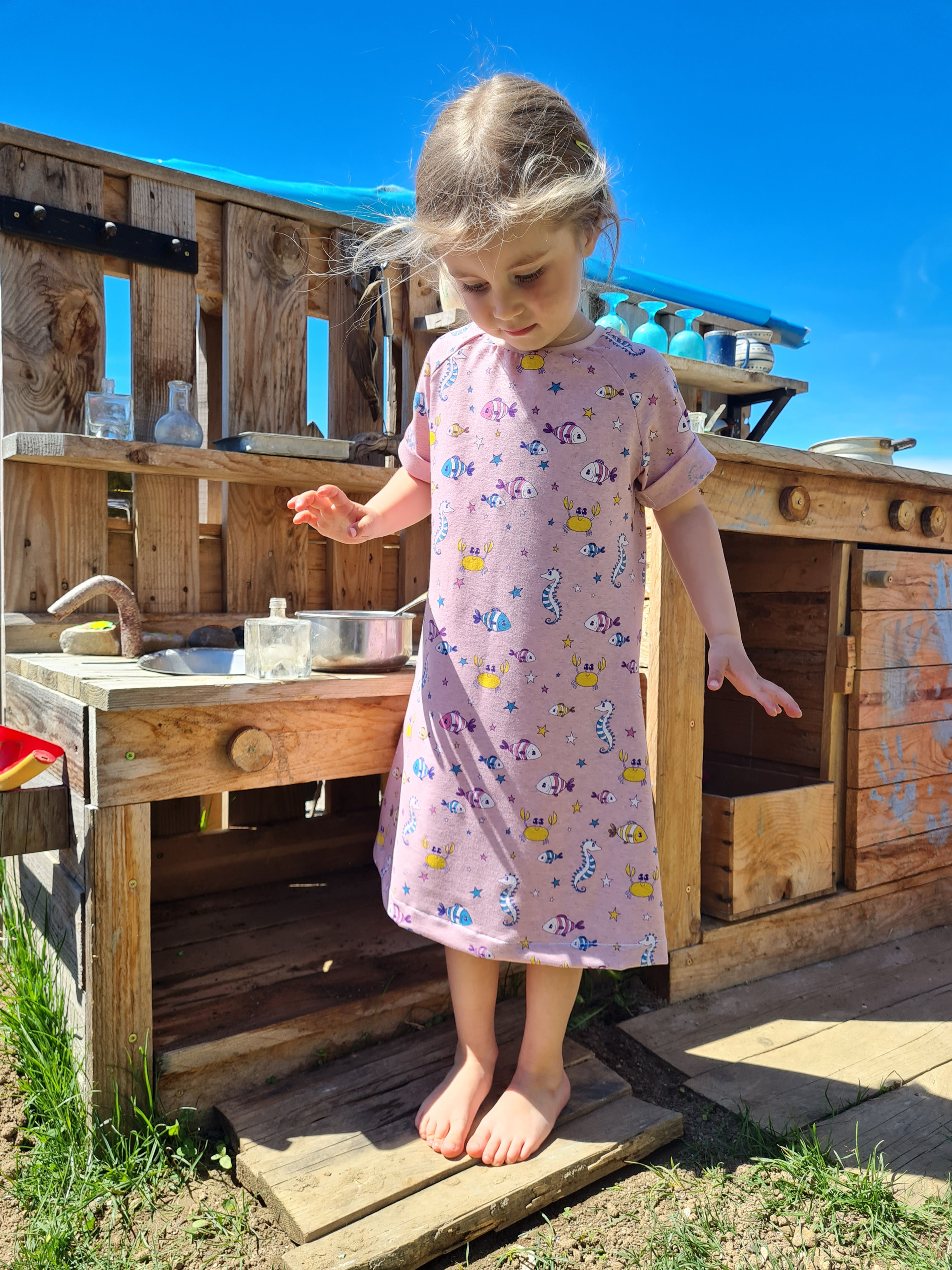 Raglankleid Meerestiere